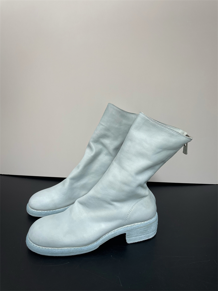 马丁靴水洗做旧马皮短靴真皮