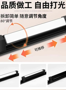 两线轨道射灯led明装长条散光泛光灯商用服装店铺调节导轨格栅灯