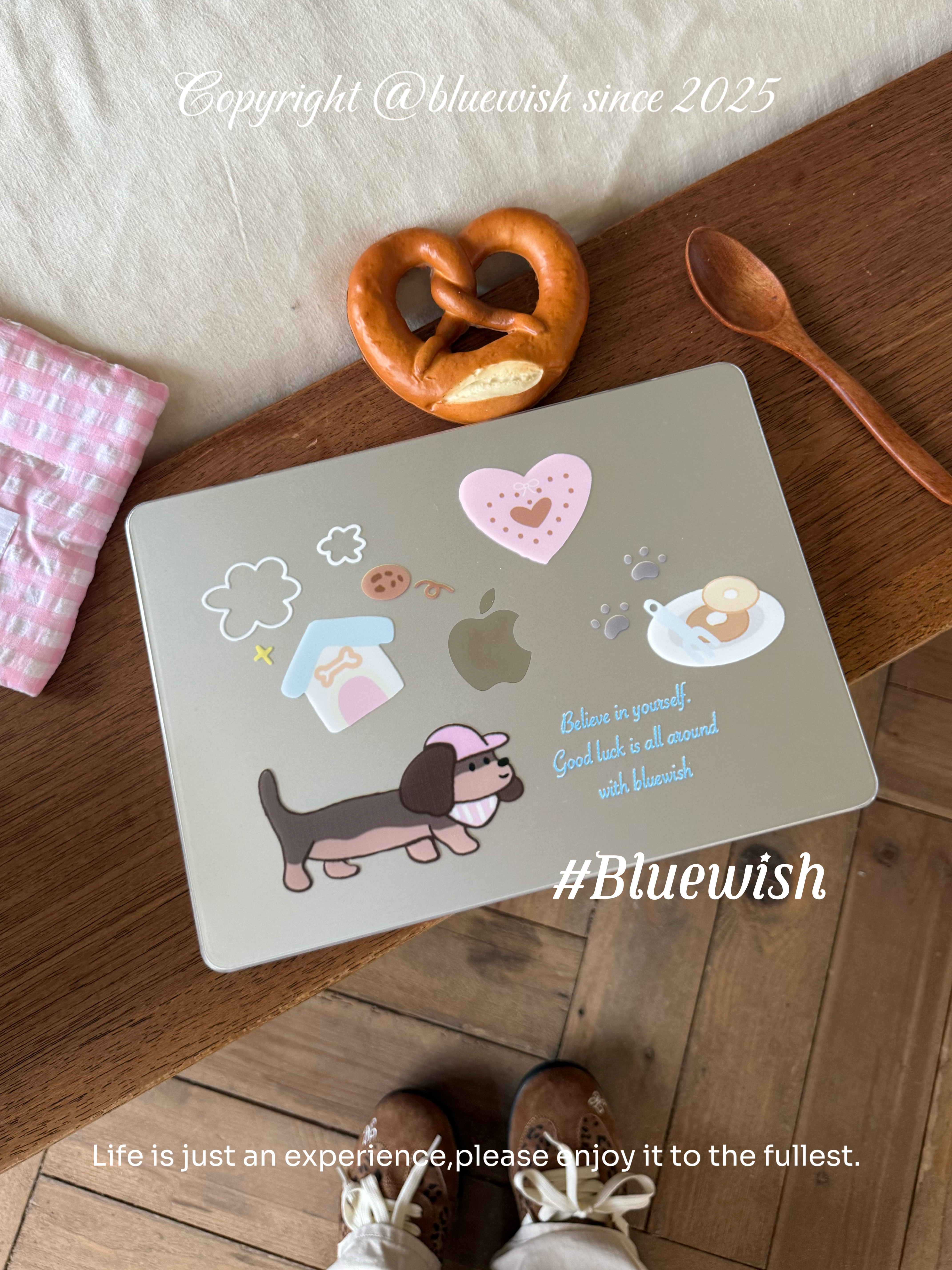 Bluewish《小狗日记》ins感磨砂进口pc韩系半透明硬壳防磕刮花适用于Macbook苹果pro电脑air13寸14寸保护壳