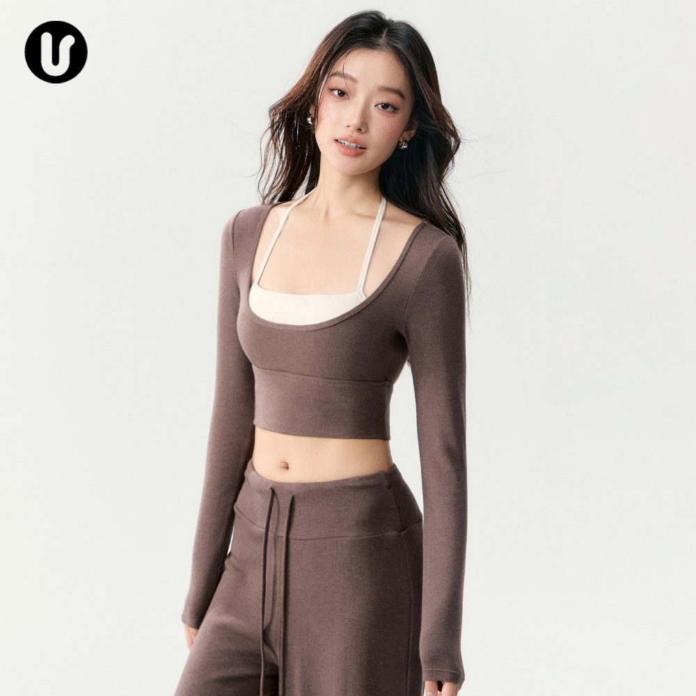 Umeko瑜伽上衣假两件运动健身服