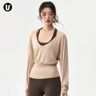 瑜伽服上衣女新款宽松休闲运动罩衫跑步舞蹈普拉提训练服健身长袖