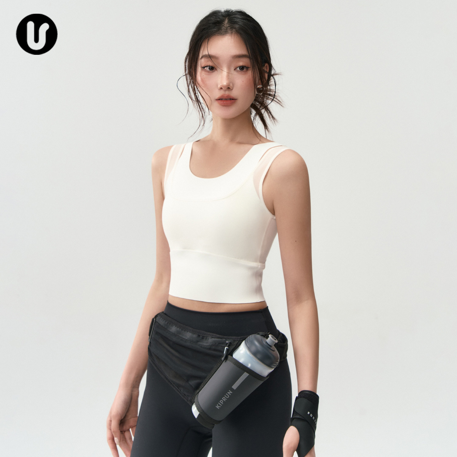 运动背心假两件网纱美背瑜伽内衣防震跑步训练上衣带胸垫健身服女,运动服/休闲服装,运动背心,淘宝优惠券,粉丝福利购,淘宝优惠卷