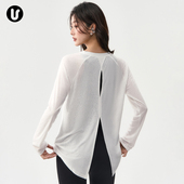 跑步普拉提训练服速干健身上衣 套装 瑜伽服罩衫 女宽松休闲运动长袖