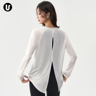 跑步普拉提训练服速干健身上衣 套装 瑜伽服罩衫 女宽松休闲运动长袖