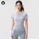 圆领跑步训练速干上衣普拉提健身瑜伽t恤 女修身 运动短袖 春夏新款