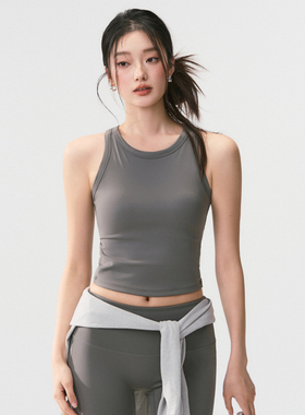 运动背心女防震美背普拉提训服瑜伽上衣带胸垫外穿跑步健身内衣新