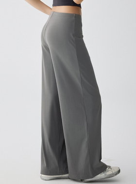 直筒宽松瑜伽裤女新款速干跑步训练服健身普拉提运动长裤上衣套装