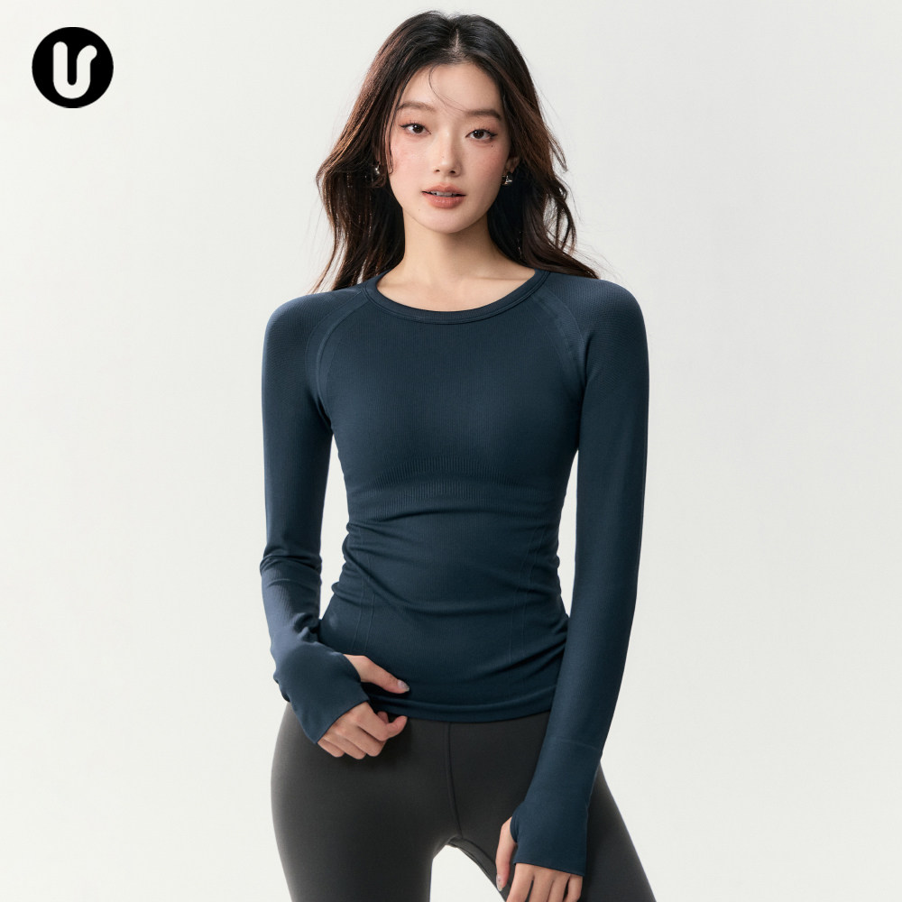 瑜伽服上衣女秋冬款紧身速干运动T恤户外跑步普拉提训练健身长袖