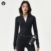 套装 运动外套女秋冬修身 立领瑜伽上衣跑步训练速干普拉提健身长袖