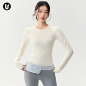 瑜伽服女秋冬跑步运动长袖 速干衣羽毛球网球训练上衣健身T恤套装