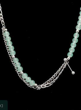 项间的一抹生机钛钢项链锁骨链