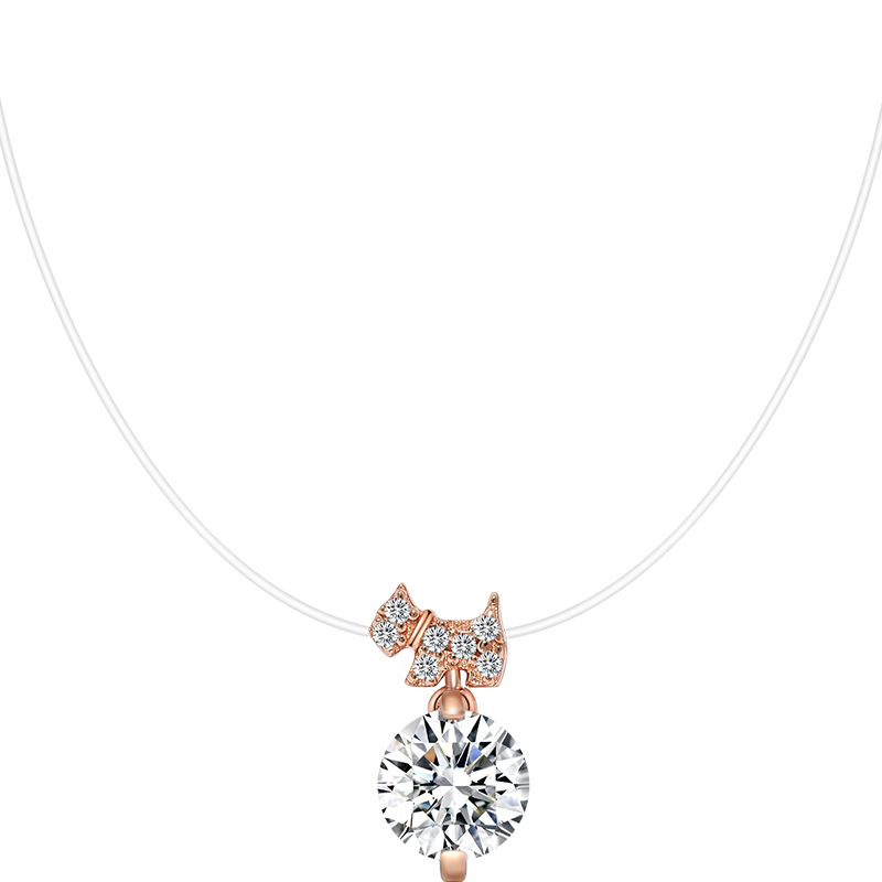 【进口免税】agatha/瑷嘉莎项链女人鱼之泪锁骨链小狗高级设计感