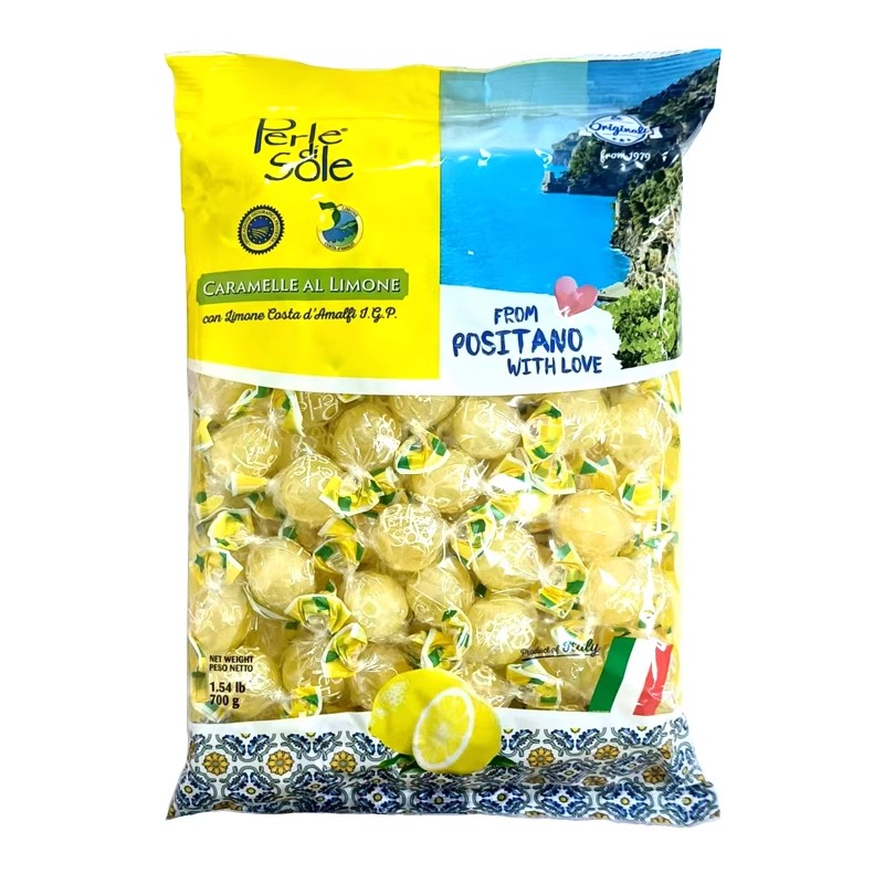 意大利进口Perle di Sole珍珠形糖果经典柠檬味解腻休闲零食700g