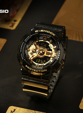 casio卡西欧旗舰店GA-110GB户外潜水跑步运动黑金骑行手表登山