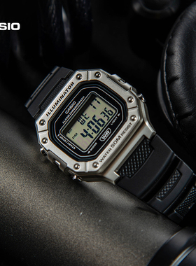 casio卡西欧官方外旗舰店 运动防水时尚复古手表男士 W-218H