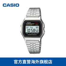 casio/卡西欧 小银表简约防水复古小方块电子手表女 A159WA-N1DF