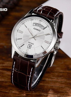 卡西欧旗舰店MTP-1381防水商务休闲考试专用手表男士官方正品