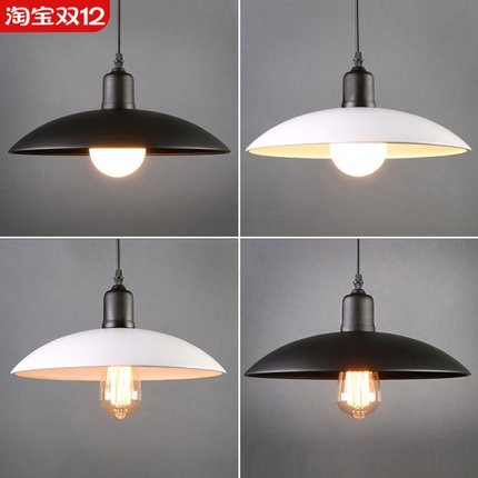 工业风吊灯复古创意单头铁艺锅盖餐厅吧台奶茶烧烤店网咖酒吧餐饮