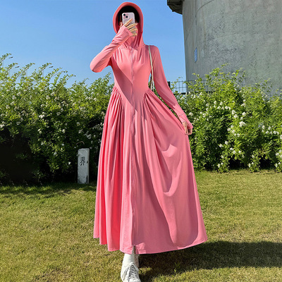原纱型长款大裙摆防晒衣