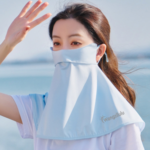 防晒遮脸面罩女脸罩防紫外线遮全脸口罩护颈神器夏季挂耳面纱