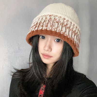 秋冬新款针织毛线帽保暖护耳