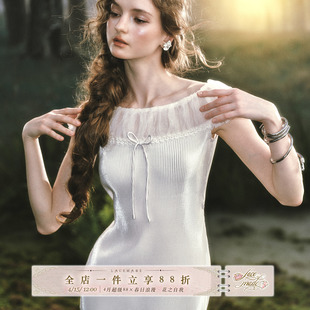 LaceMade 小白蛇 法式古典帝政风初恋小白裙连衣裙日常通勤春夏女