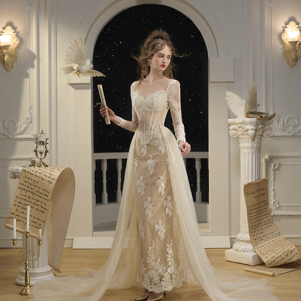 ɫ ȹ XS LaceMade ֮ ʽ͢ŶɴȹȹβɴŮ3835Ԫ5(767Ԫ/)