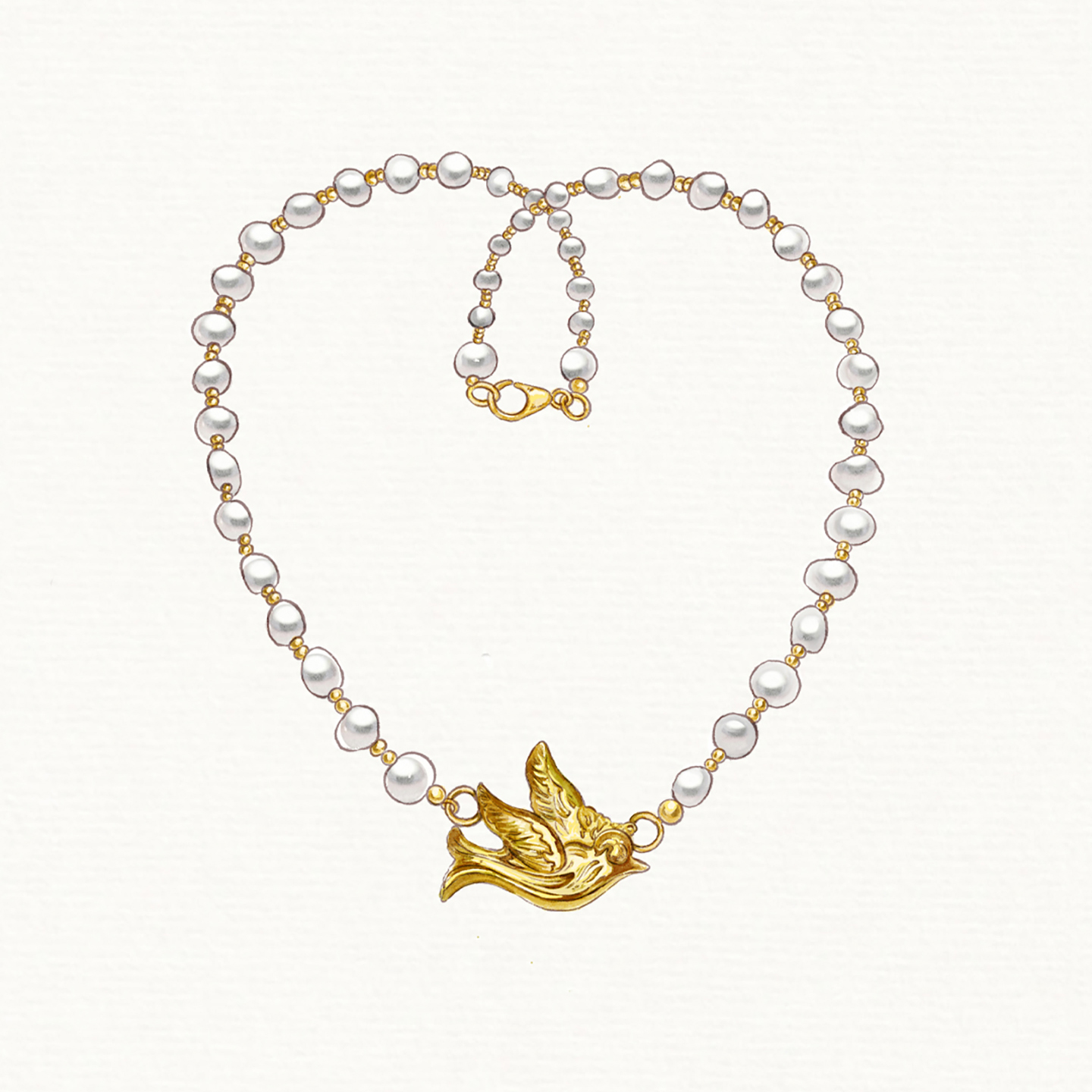 LaceMade 卢浮宫 小众巴洛克珍珠项链轻奢锁骨链饰品25年新款女夏