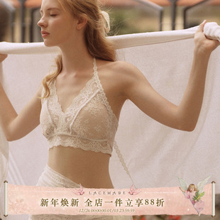 纯欲风蕾丝挂脖内搭v领百搭上衣吊带女 法式 LaceMade 夏日蔓想