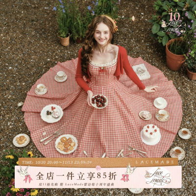 LaceMade法式田园风连衣裙吊带裙