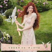 LaceMade 甜美设计感帝政裙绑带收腰蕾丝连衣裙新款 捕蝶少女 法式