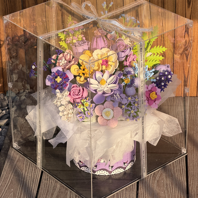 积木花束拼装库洛米礼盒抱抱桶手工DIY送女生新年情人节生日礼物