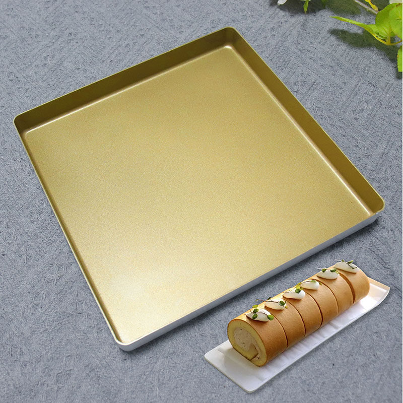 金色不沾牛轧糖雪花酥马卡龙蛋糕卷月饼商用烤盘长方形28x28烤盘