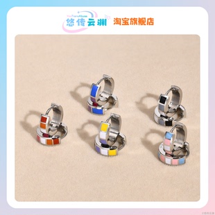 云渊生态链·蓝粉白跨性别彩虹耳环bixynmtf trans 鱼板