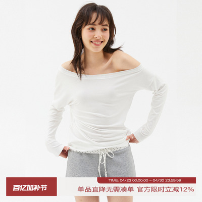 春夏气质简约休闲天丝长袖T恤女