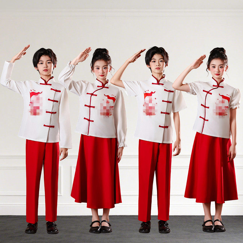 儿童合唱服小学生红歌诗朗诵班级比赛大合唱表演中国风套装演出服