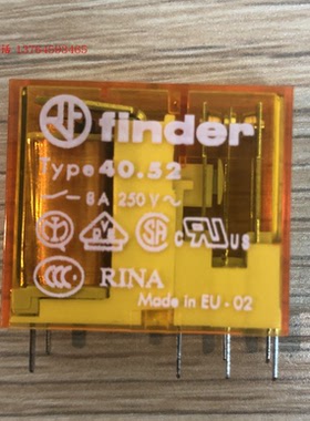 Type 40.52 230Vac 意大利finder芬德继电器8脚交流220V 8A/250V