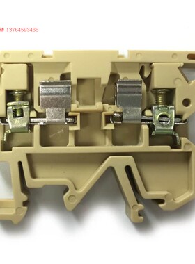 RQKJ瑞奇 米黄色保险丝熔断接线端子排 RJ2 ASK1 500V 6.3A 4平方