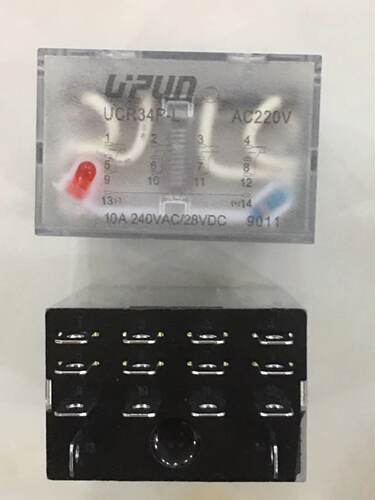 UPUN上海友邦插拔式中间继电器 UCR34P-L DC24V AC220V UCS314X1