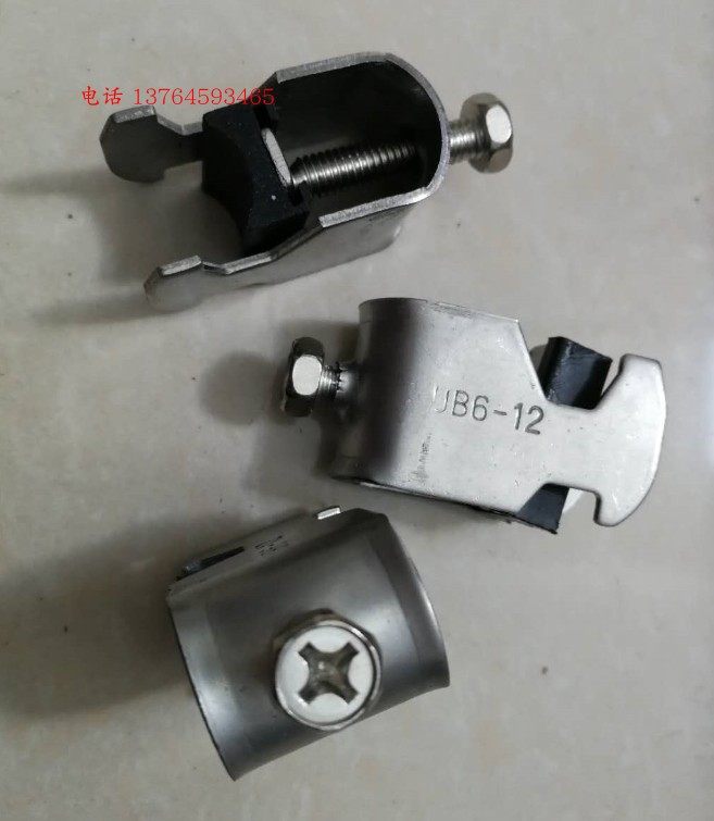 304不锈钢金属电缆夹UB6-12SS C型导轨电缆固定线夹子 直径6-12mm