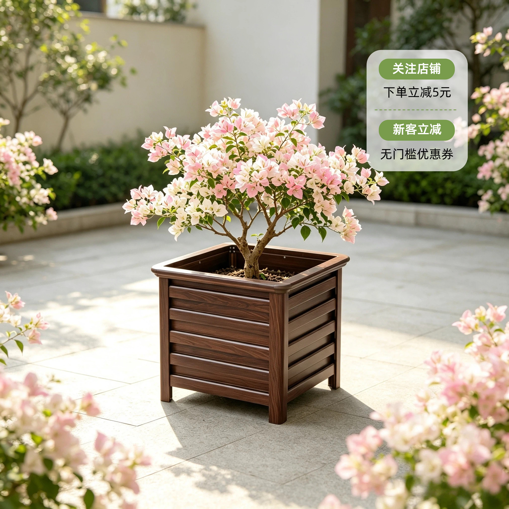 铝合金花箱户外庭院长方形花盆道路市政隔断组合创意花盆专用花箱