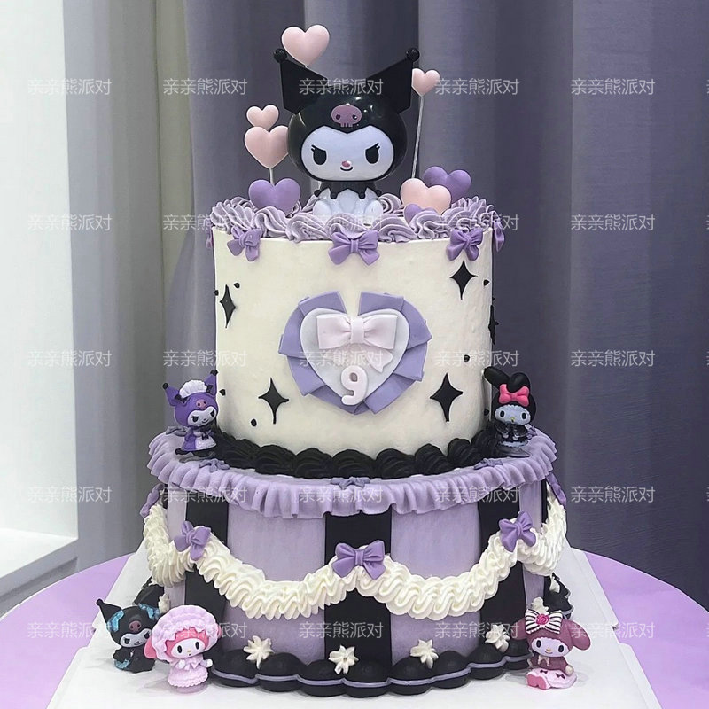 库洛米生日蛋糕装饰摆件网红三丽鸥甜品台烘焙插件插牌布丁杯贴纸