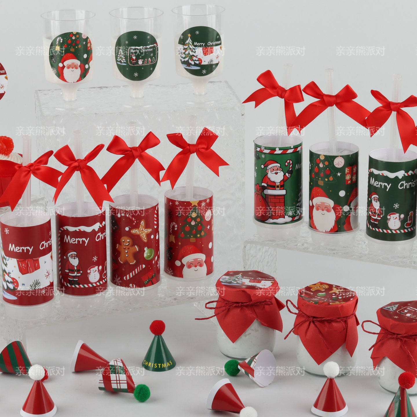 Merry圣诞创意麋鹿纸杯蛋糕推推