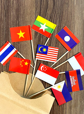 世界杯主题多国牙签小旗