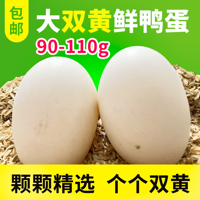 【双黄鸭蛋】农家散养土鸭蛋90-110克生鸭蛋特大双黄宝宝辅食