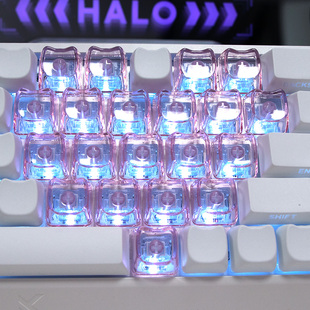 Mao高度爱心键帽可爱透粉色猫形键帽PC无刻单颗客制化DIY适配磁轴