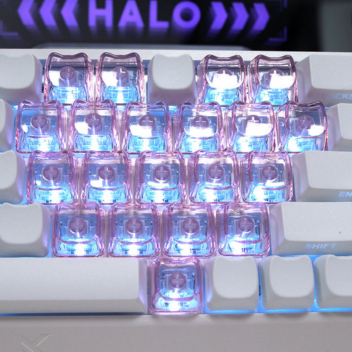 PCMAO高度透明透粉键帽