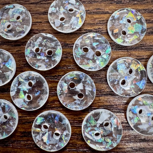 透明闪粉亮片小纽扣配件diy手工洞洞鞋头饰装饰品衬衣毛衣开衫扣