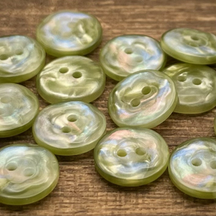 曼哈顿流光溢彩绿色花朵造型纽扣高档衬衫纽扣开衫扣DIY可爱扣子