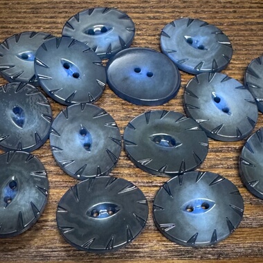 复古蓝色牛角扣切割纯天然黄牛角纽扣皮衣夹克做旧感大衣外套纽扣